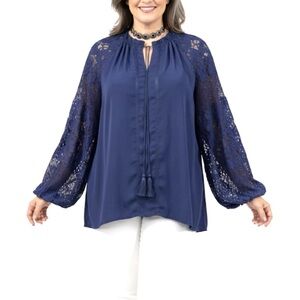 SUZANNE BETRO POET TOP 1X/2X PEASANT TASSEL LACE FEMININE WHIMSY COQUETTE FAIRY